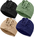 Bonnet doux pour femme: respirant, en coton, 4 pièces