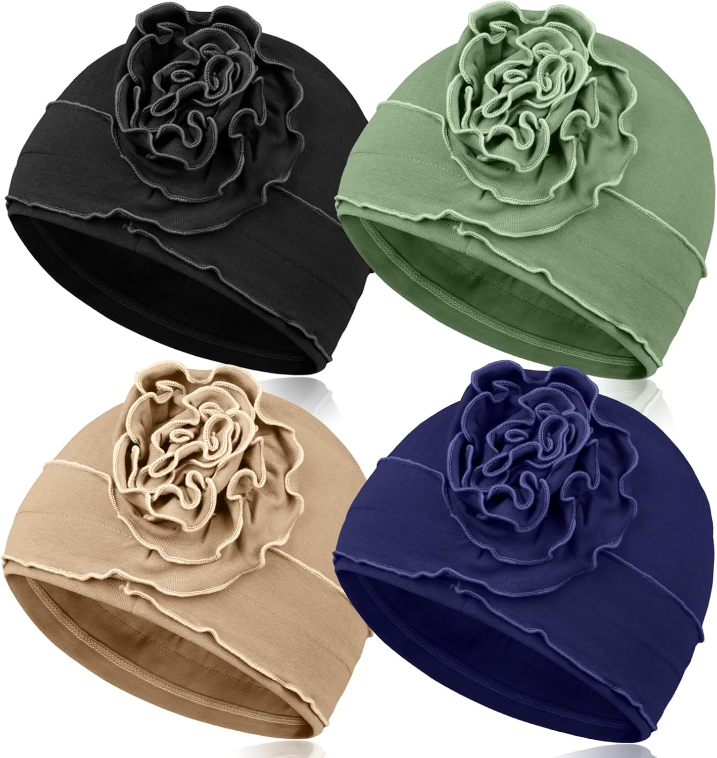 Bonnet doux pour femme: respirant, en coton, 4 pièces