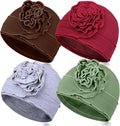 Bonnet doux pour femme — respirant, en coton, 4 pièces