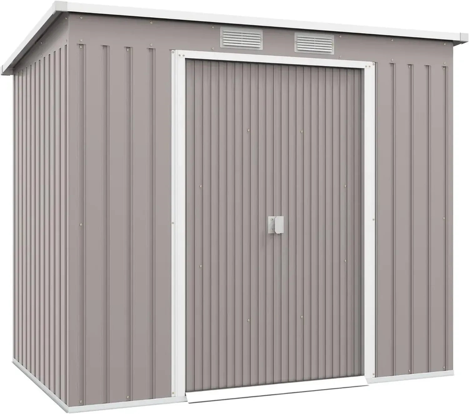 Abri de Jardin Métallique Outsunny 2,42 m² avec Porte Double Coulissante et Toit Incliné Résistant aux Intempéries
