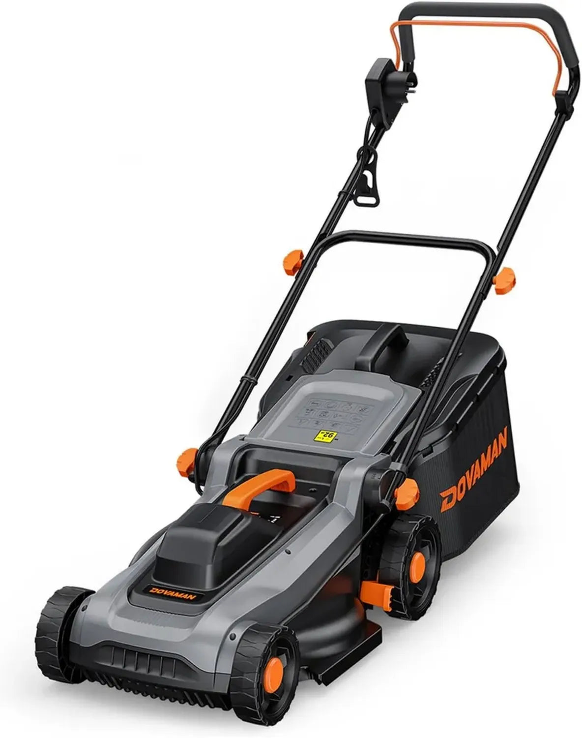 Tondeuse Électrique 1300W DOVAMAN LA33A, Largeur de Coupe 33 cm, Ramassage Efficace, Hauteur Ajustable sur 3 Niveaux, Bac Indicateur, Compacte et Pliable, Parfaite pour le Jardin